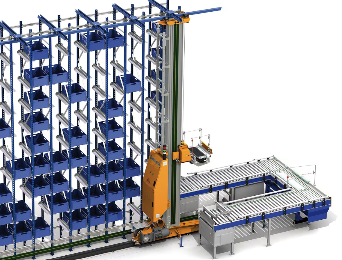 Automated crane storage AS/RS system